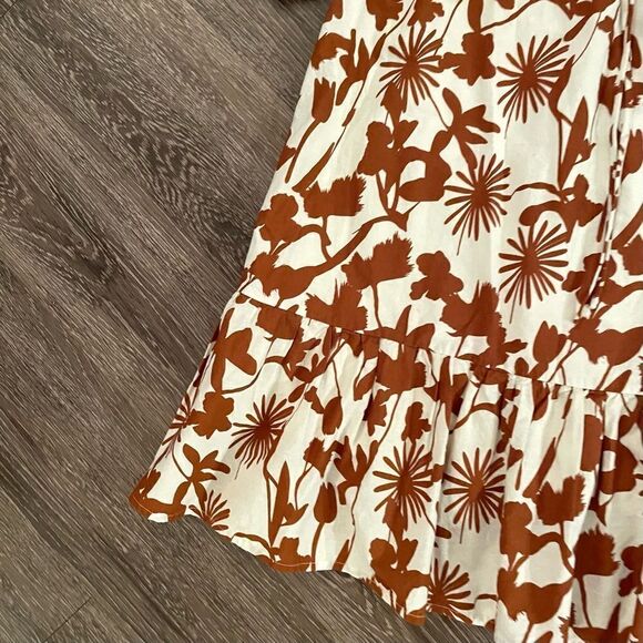 Lulus Lush White and Brown Floral Print Babydoll Dress - Picture 2 of 9